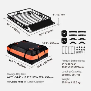 SucceBuy Roof Rack Cargo Basket